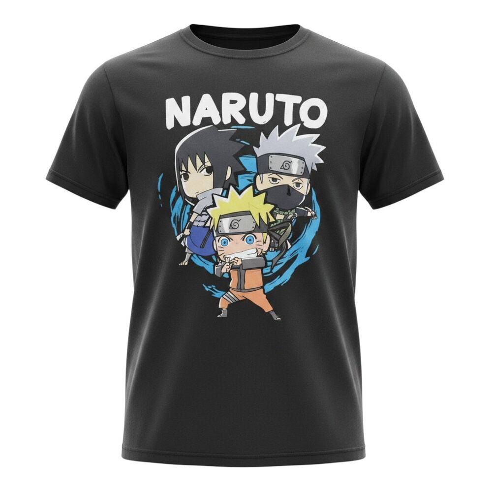 Naruto Shippuden Mens Anime Graphic T Shirt Black Short Sleeve Medium